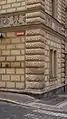 Bossenwerk an Mauer­ecken und zur Fassaden­glie­derung. Wiehlhaus, Slaný (Schlan), Mittel­böh­mi­sche Region, Tschechien