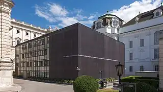 Provisorisches Gebäude bei der Nationalbibliothek