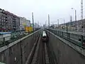 Straßenbahnrampe vor dem Bau der neuen Passage (2007) …