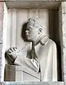 Gedenkstein für Engelbert Dollfuß in der Turmkapelle der Michaelerkirche in Wien (Relief von Hans Schwathe)