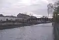 Die Fußgängerbrücke als Ersatz 1989