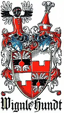 Wappen des Wiguleus Hundt von Otto Hupp im Münchener Kalender, 1934