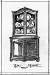 links: Entwurf Eckvitrine Louis XV, 1937rechts: Endgültiges Modell Louis XV, ab 1939
