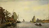 Willem Bastiaan Tholen (1904): Sommerliche Flußlandschaft mit Segelbooten, Privatbesitz.