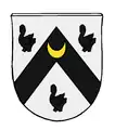Wappen des Willem van Overbeke (Guillaume d'Overbeke; † 13. Februar 1529), Sekretär des Großen Rates von Mechelen, heiratete am 5. Februar 1478 Johanna de Keysere. Das Beizeichen, der Mond, bezeichnet ihn als zweitgeborenen Sohn