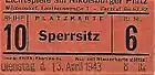 Eintrittskarte vom April 1943