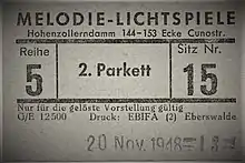 Eintrittskarte Melodie (1948)
