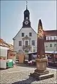Postmeilensäule auf dem Markt