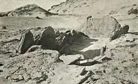 Dolmen de la Pointe aux Oies nach der Ausgrabung von 1979 versetzt
