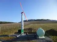 Gasbetriebene Windmaschine.
