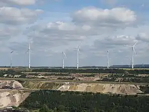Windpark vom Aussichtspunkt Jackerath aus gesehen