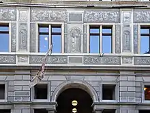 Detailansicht der Fassade auf der Rückseite