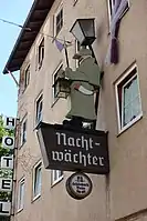 Hotel Nachtwächter in Stuttgart, Wirtshausschild.