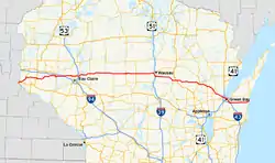 Karte der Wisconsin State Highway 29