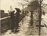 Regen Thames Embankment, London (1890) Radierung