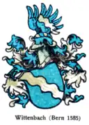 Wappen Wyttenbach (mit dem schrägen Bach), falsche Tingierung