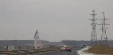 Die Wjatka über dem Tscheboksarsker Staudamm in Richtung Tscheboksary