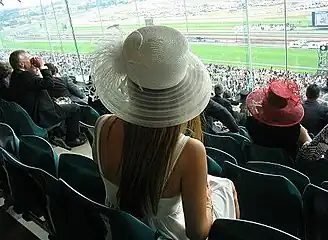 Damenhüte bei einem Pferderennen in Melbourne 2007