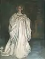 Frau im weißen Kleid, um 1895