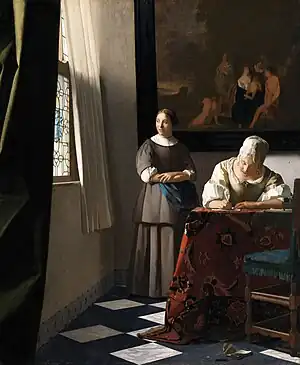 Jan Vermeer Briefschreiberin und Dienstmagd