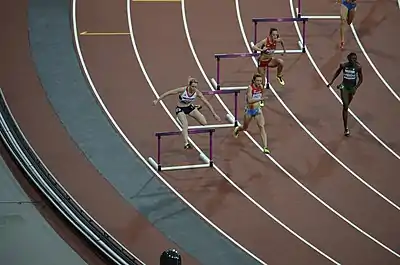 Die achtplatzierte Jelena Tschurakowa – hier bei den Olympischen Spielen 2012 im Halbfinale als Zweite von links