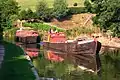 Traditionelles Narrowboat mit Butty