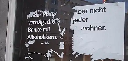 „Jeder Platz verträgt drei Bänke mit Alkoholikern. – Aber nicht jeder Anwohner.“