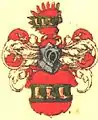 Das Wappen derer von Barfus nach Siebmacher, mit Bügelhelm