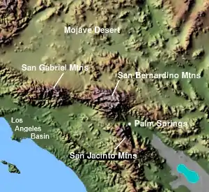 Schematische Darstellung der Lage in Südkalifornien