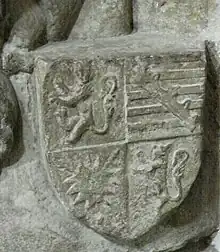 Wappen auf dem Epitaph des Würzburger Fürstbischofs Gerhard von Schwarzburg