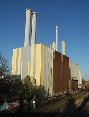 Heizkraftwerk Wuppertal-Barmen von Südwesten, 2019