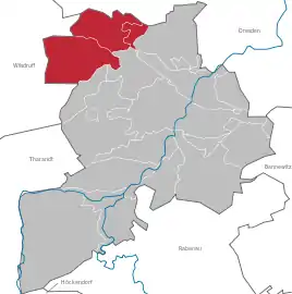 Lage von Wurgwitz in Freital