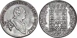 Administrator Franz Xaver, Konventionsspeciestaler 1764 (X EINE MARCK F.)