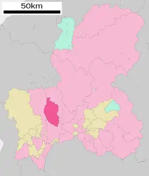 Lage Yamagatas in der Präfektur