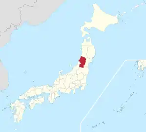 Lage der Präfektur Yamagata in Japan