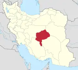 Lage der Provinz Yazd im Iran