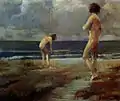 Badende am Nordseestrand, 1910