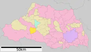 Lage Yokozes in der Präfektur
