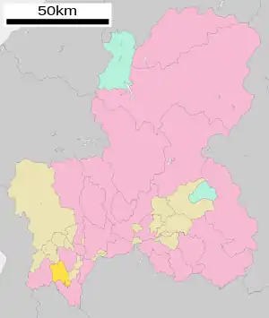 Lage Yōrōs in der Präfektur