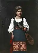 Junges Mädchen mit Mandoline