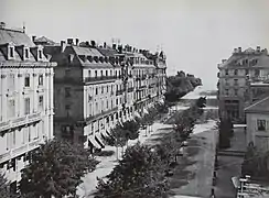 Obere (südliche) Bahnhofstrasse,Blick zum Zürichsee,um 1900