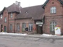 Der Bahnhof in Złocieniec (Falkenburg)