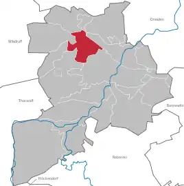 Lage von Zauckerode in Freital