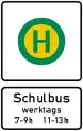 Zeichen 224Das 1980 eingeführte Zeichen mit der Bedeutung Schulbushaltestelle