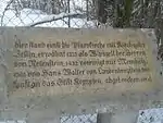 Hinweistafel bei Zellen