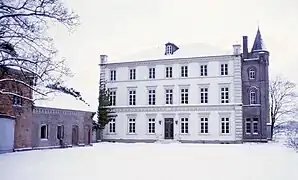 „Direktorenvilla“ und Remise (ehem. Stallungen) 1991
