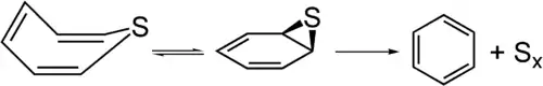 Zersetzung von Thiepin