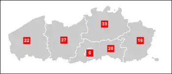 Wahlkreise mit Sitzzahlen