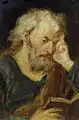 Kopfstudie eines lesenden Propheten, Januarius Zick
