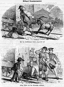 Auf de schwäbsche Eisebahne in den Fliegenden Blättern 1853